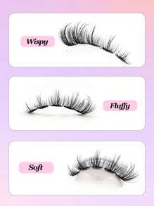 Asiteo 7 Pairs Natural Lashes Soft Fluffy And Wispy Faux Mink Lashes With Clear Band False Eye Lashes Makeup Extensions Eyelashes - màu đen - Xem 4