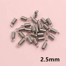 20pcs Stainless Steel Spring Crimp Clasps Leather Cord Ends End Caps Connectors For DIY Bracelet Necklace Jewelry Making