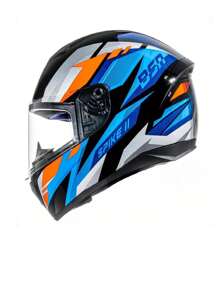 Capacete Moto Spike 2 Peels Bsn Preto Azul Metálico Fechado TAMANHO 56 - Multicolorido - Visão 1