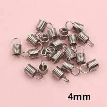 20pcs Stainless Steel Spring Crimp Clasps Leather Cord Ends End Caps Connectors For DIY Bracelet Necklace Jewelry Making