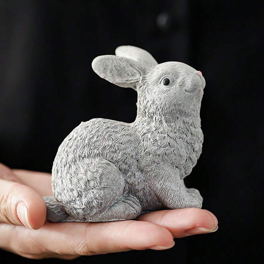 Creative Cement Rabbit And Bird Ornaments For Home And Garden Decoration, Pond Micro-Landscape - Multicolor - View 1
