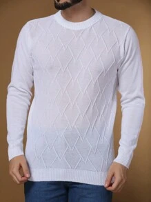 Men Sweaters - לבן - ראה 3