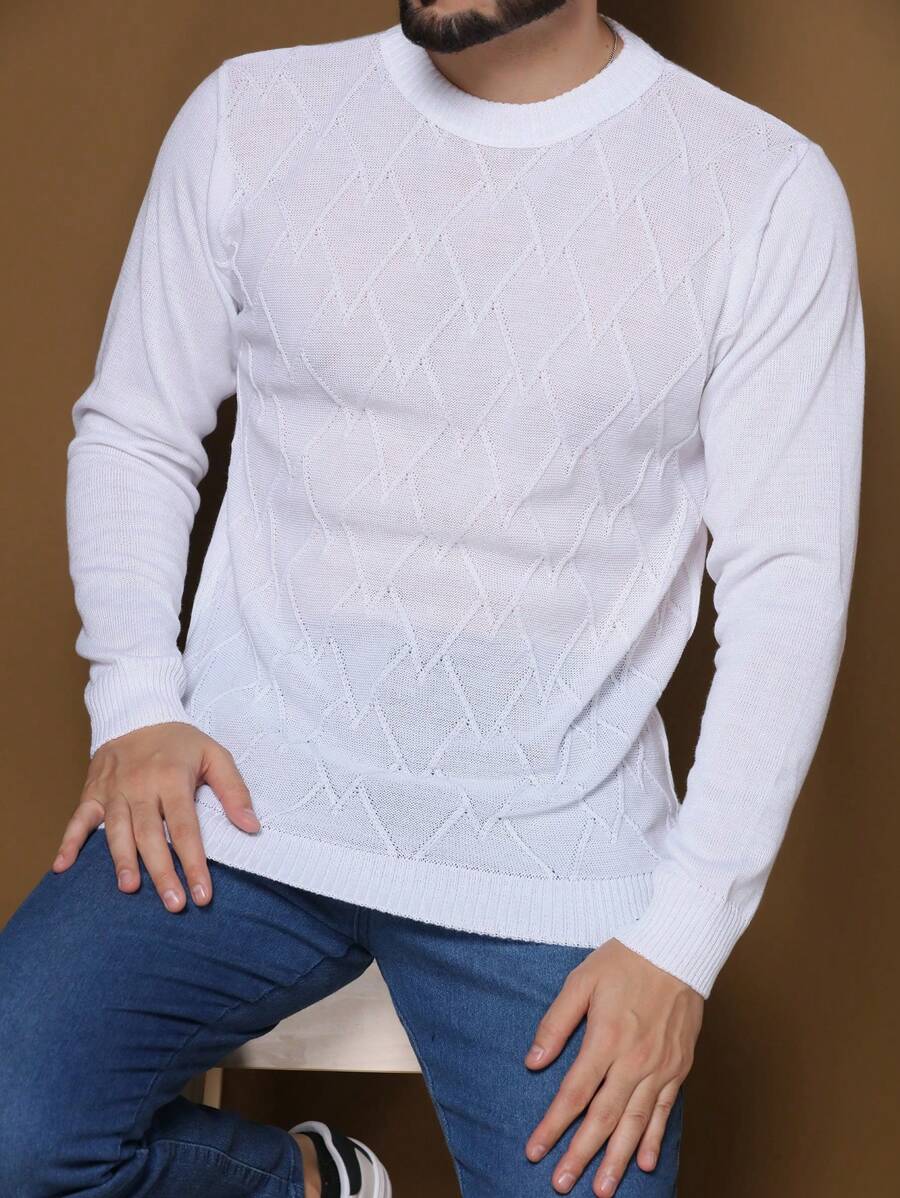 Men Sweaters - לבן - ראה 1