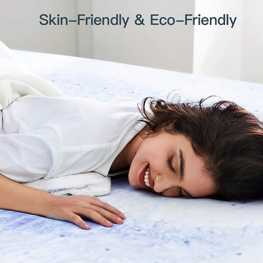 ELEMUSE Ventilated Design Memory Foam Mattress Topper,Cooling Gel