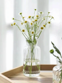 1pc Nordic Style Hydroponic Glass Flower Vase, Home Decor Transparent Ornament For Living Room Decoration,Home Decor,Flower Vase,Centerpiece,Table Decor Glass Vase - Clear - View 5
