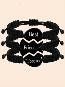 Conjunto de 3 pulseras hechas a mano en forma de corazón mejor amiga, ideal para regalar a amigos o compañeros de clase como regalo de graduación