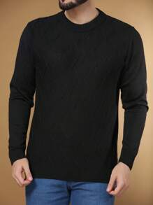 Men Sweaters - สีดำ - ดู 3