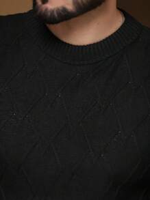 Men Sweaters - สีดำ - ดู 4