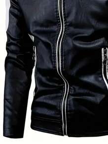 Men's Contrast Color Outdoor Casual Jacket, Cycling Wear