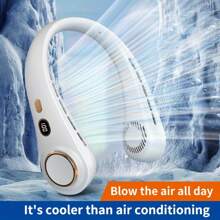 GICOOK Hanging Neck Fan Usb Portable 5-Speed Adjustable With Digital Display Mini Portable Small Lazy Person Hanging Neck Neck Leafless Rechargeable 360° Adjustable Refrigeration Air Conditioning Outdoor Student Mute Large Wind Fan Cooling Artefact Gift/Valentine's Day Gift/Girlfriend/Easter/Boys/Girls/Multi-Color Birthday Gift