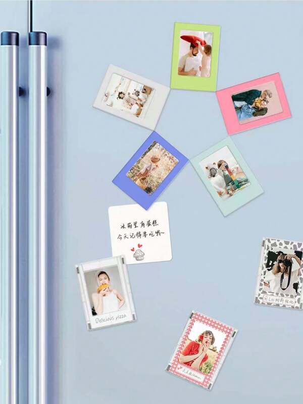 1 pieza Marco de foto magnético creativo para refrigerador, múltiples colores pueden combinarse libremente en estilo DIY, mini marco de foto magnético de estilo Ins para decoración de mesa y del hogar