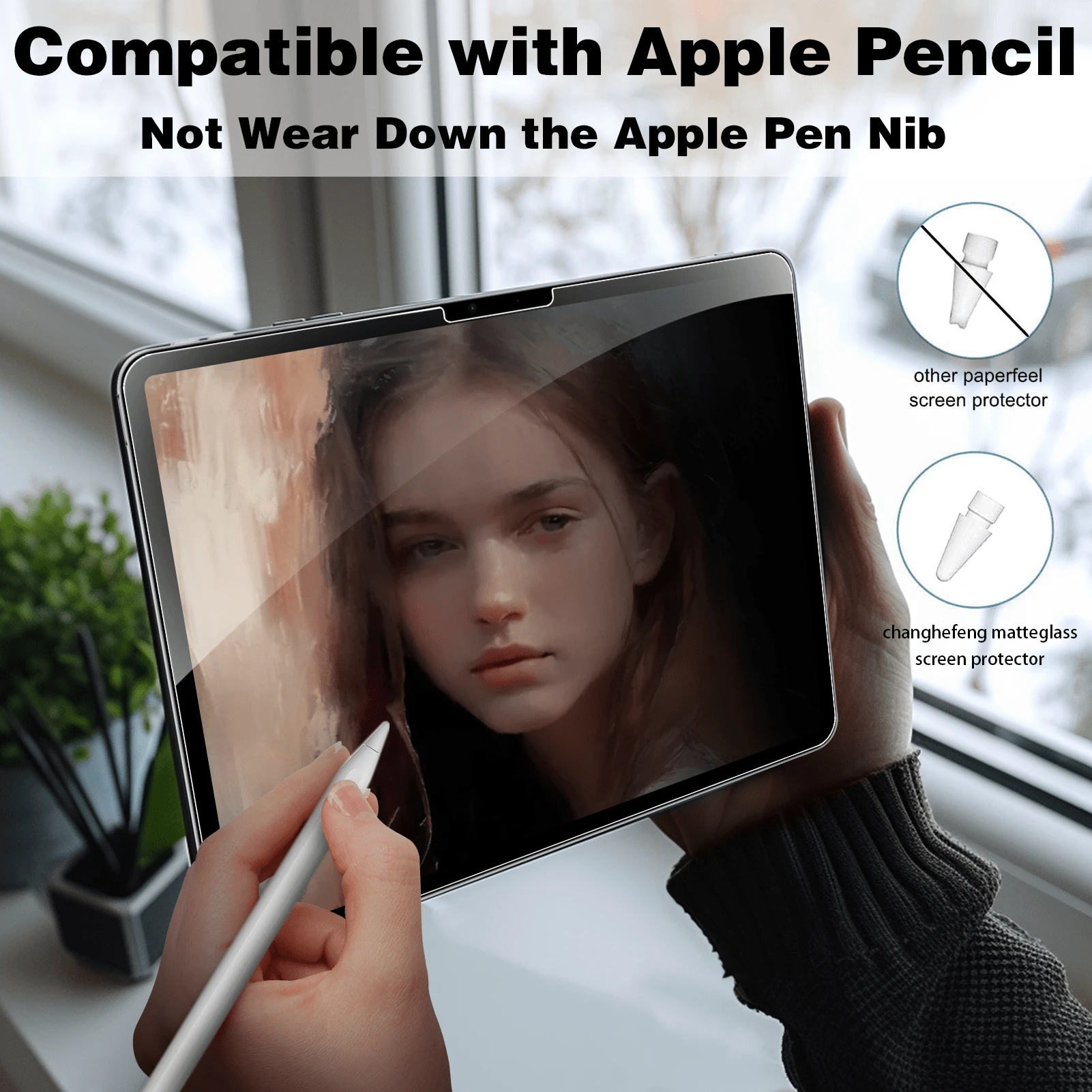 Horizontal Privacy Screen Protector For 13Inch IPad Air 4 2024, 2.5D Tempered Glass, Anti