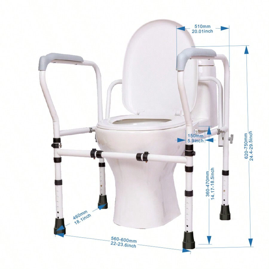 Easy To Install Toilet Safety Rail For The Elderly, Height Adjustable