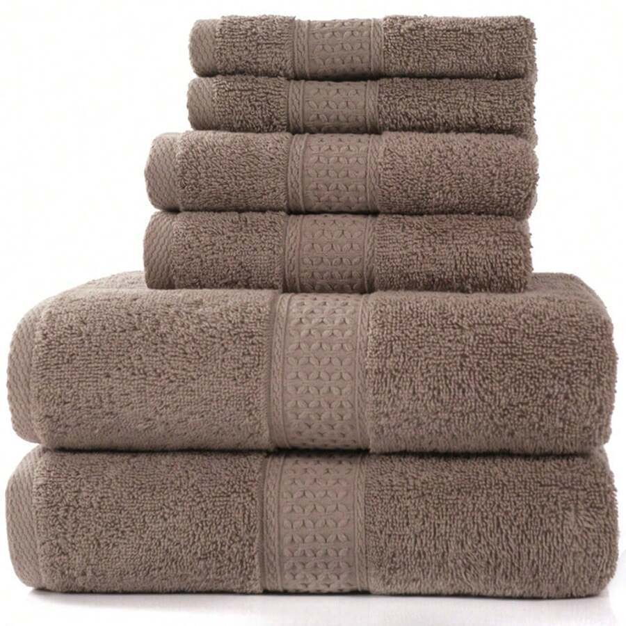 Bộ 3/6 khăn tắm, khăn mặt, khăn tắm mềm mại, màu trơn, đa năng dùng cho khách sạn, phòng tắm, vòi hoa sen, spa, phòng xông hơi, nhiều màu sắc lựa chọn trang trí phòng tắm gia đình mùa hè trở lại trường cho tiệm làm đẹp phòng tắm gia đình - Màu cà phê - Xem 1