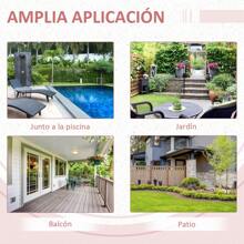 Outsunny Mesa Plegable para Jardín Terraza Patio de Ratán y Acero Inoxidable con Patas Cruzadas 40x40x40 cm