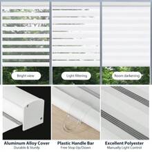 LUCKUP Cordless Zebra Blinds Shades For Windows-Dual Layer Sheer Blinds Light Control With Valance Day Night Privacy Light Filtering Fabric, White - trắng - Xem 4