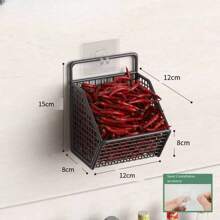 1入組防水多功能掛牆收納架，可選擇1/2/3層，可水洗，防污漬。適用於廚房調味料、馬鈴薯、洋蔥、大蒜、胡椒、薑等物品。 - 黑色 - 查看 13