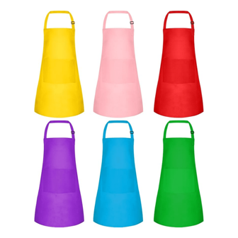 1/2/3 Packs Kids Apron Bulk With 2 Pockets Adjustable Chef Art Apron Kids Painting Aprons For Cooking Baking Painting Crafting Grilling Activity(6 Color)Apron,Kids Apron,Aprons,Yellow Apron,Kids Cooking,Toddler Apron,Apron For Girls,Apron,Kids Apron,Kids Cooking Aprons,Kids Cooking Baking,Kids Chef Costume