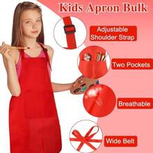 1/2/3 Packs Kids Apron Bulk With 2 Pockets Adjustable Chef Art Apron Kids Painting Aprons For Cooking Baking Painting Crafting Grilling Activity(6 Color)Apron,Kids Apron,Aprons,Yellow Apron,Kids Cooking,Toddler Apron,Apron For Girls,Apron,Kids Apron,Kids Cooking Aprons,Kids Cooking Baking,Kids Chef Costume - Multicolor - View 4
