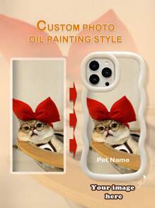 定制手机壳,兼容和Galaxy系列,可定制宠物照片、结婚照、情侣照、儿童照、长辈照、定制标语 - 白色 - 查看 5