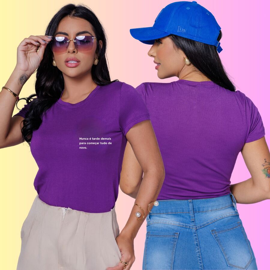 Women T-Shirts - 紫色 - 查看 1