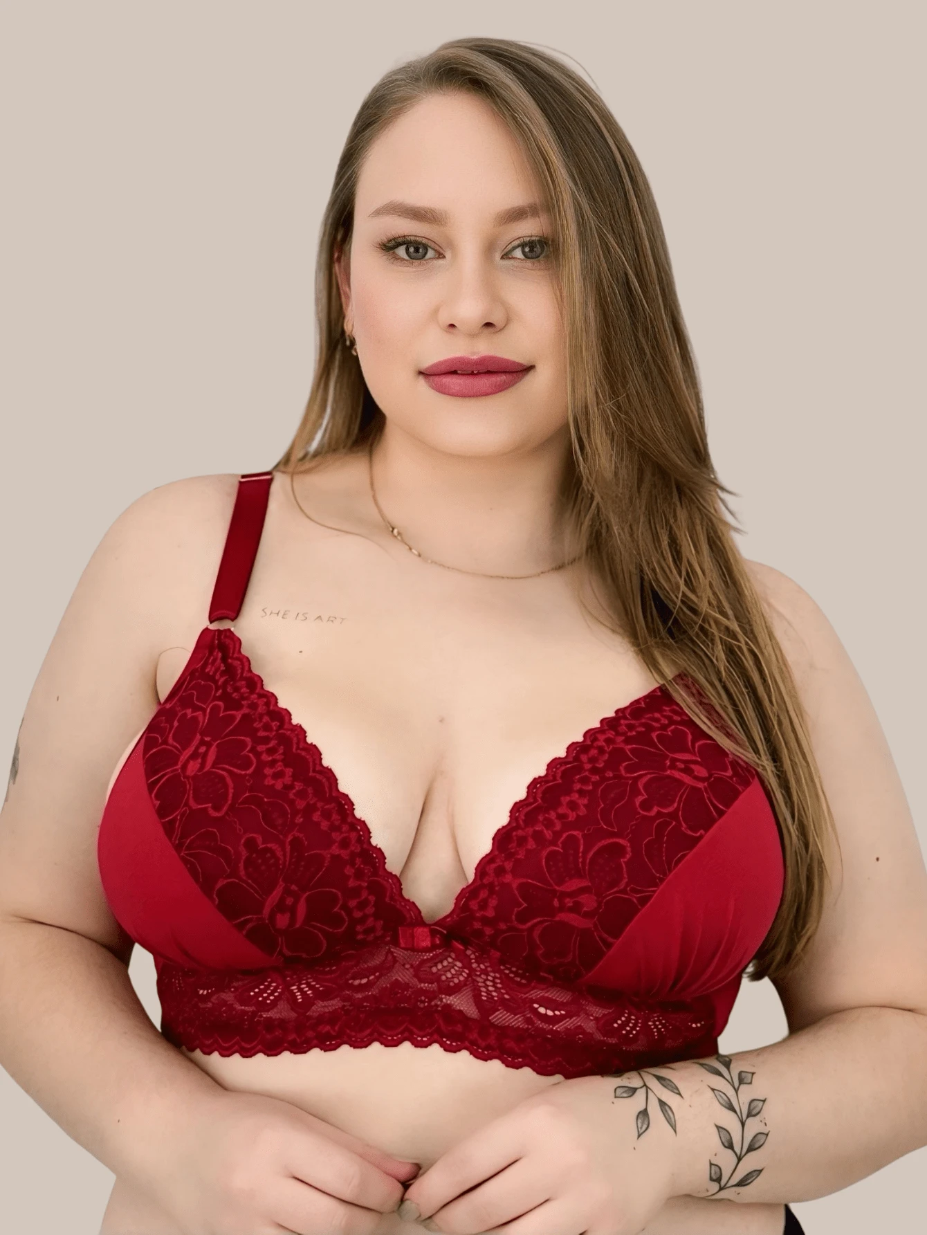 Plus Size Bras & Bralettes - Rouge - Voir 1