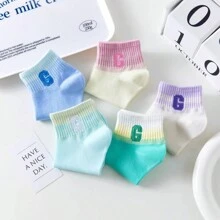 Calcetines de corte bajo con degradado de arcoíris para mujer, calcetines ligeros de verano, absorbentes del sudor y transpirables para deportes y actividades al aire libre - Multicolor - Ver 5