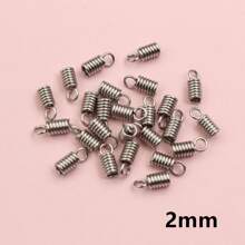 20pcs Stainless Steel Spring Crimp Clasps Leather Cord Ends End Caps Connectors For DIY Bracelet Necklace Jewelry Making