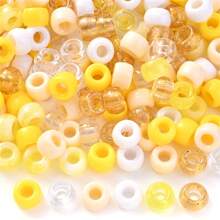 100/200/1000pcs 6*9mm Colourful Pony Beads Kit Acrylic Large Hole Bead Dreadlocks1 Hair Braids Beads DIY Bracelet Necklace Earring Craft Jewelry Making Party Decoration - Multicolor - View 29