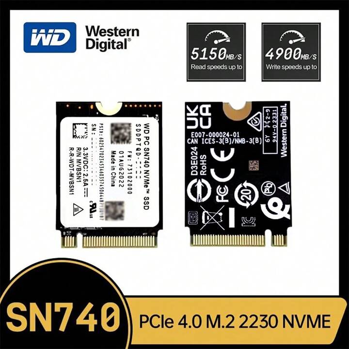 新品 WD SN740 2TB M.2 2230 SSD NVMe ヒートシンク Western