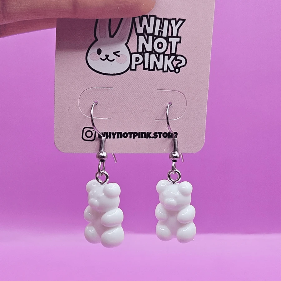 Women Stud Earrings - 白色 - 查看 1