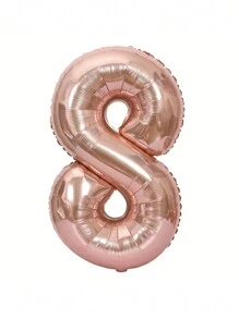 1pc 32in Disposable PE Number Balloon, Cute Rose Gold Decorative Party Celebration Decoration Balloon For Birthday Party, Wedding, Christmas - Rose Gold - View 15