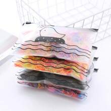 500 Peças Bolsa Elástico De Cabelo Feminino Descartável Multicolorido - Multicolorido - Visão 2
