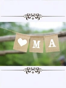 1set Vintage Wedding Decoration Banner Party Flags Wedding Bunting Just Married Home Party Supplies ﻿ Valentine's Day Valentines - Beige - View 8