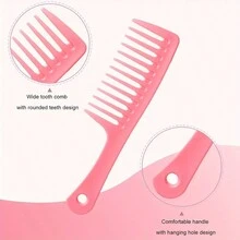 12 件套全套发型梳套装 - 多功能顺发梳和梳理梳、直发刷和鼠尾刷、头皮按摩器、喷雾瓶 - 适合所有发质和日常使用 - 粉色 - 查看 5