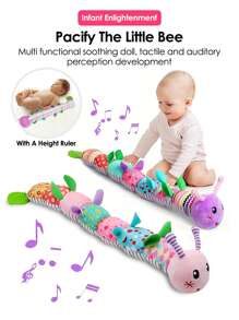 1pc Baby Rattle Musical Caterpillar Worm Soft Infant PlushToys Educational Interactive Sensory Toy For BabiesNewborn Toddler Gift