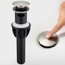 1入組帶溢流孔彈簧式浴室水槽排水器-刷金PVD槽式排水器，適用於浴室設備，1 3/4英寸孔防堵水槽塞 - 彩色 - 查看 15