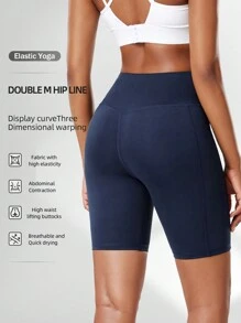 Pantalones cortos de yoga de cintura alta con bolsillos laterales para mujer, pantalones cortos de compresión para entrenamiento de fitness al aire libre, pantalones cortos de boxeo para mujer