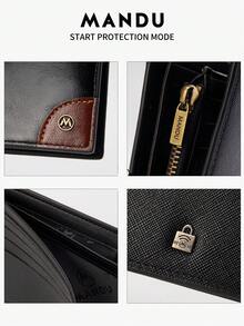 MANDU 2024 New Fashion PU Leather Multifunctional Card Holder Wallet With RFID Anti-Theft Brush Function For Men - Brown - View 8