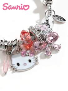 Hello Kitty Charm Bracelet With Cat Beads Pendant For Women - Multicolor - View 6