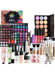 Holiday Valentine's Day Surprise Makeup Gift Box, Including Eyeshadow, Lip Gloss, Lipstick, Concealer Palette, Makeup Tools, False Eyelashes, Makeup Brush