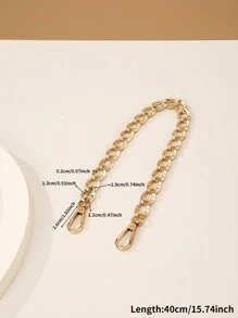 1pc Daily Use Bag DIY Chain Zinc Alloy Material Bag Extended Double Matte Design Bag Chain - Gold - View 9