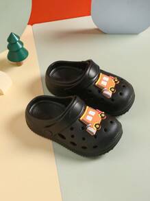 Giày đế mềm chống trượt mùa hè mới dành cho bé gái và bé trai có hai lỗ, Thiết kế ô tô hoạt hình Giày trẻ em vui nhộn, Dép đi biển đa năng, Hoàn hảo cho kỳ nghỉ bên bờ biển - màu đen - Xem 4