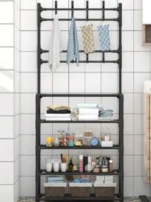 Shoe Rack Organizer Rack Rack Multipurpose Support For Shoes Tennis Clothes Closet Bedroom Cabinets - 黑與白 - 查看 4
