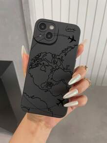 Étui de téléphone portable en silicone liquide avec motif avion et vacances d'été. Protection intégrale, antichoc et anti-chute. Étui en TPU souple et caoutchouc compatible avec iPhone 11/12/13/14/15/15pro/15 Plus/15 Promax/7plus/8plus/X/Xs Max/Xr/11pro/12pro/13pro/14pro/12mini/13mini/11promax/12promax/13promax/14promax/14plus/6/6s/6plus/7/8/Se - Noir - Voir 3