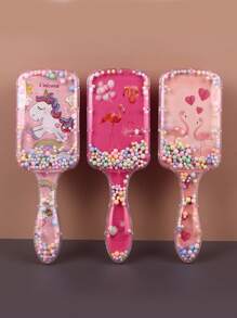 1 Pc Clear Comb Box, Cartoon Pattern, Size 19cm * 6.5 Cm, Suitable For Straight Hair, Curly Hair Friends Can Not Use, Is The Best Gift For Children, Comb Can Rub The Scalp., Hair Brush, Comb, Hair Tools, Hair Products And Accessories For Barber Salon Beauty Travel Essentials