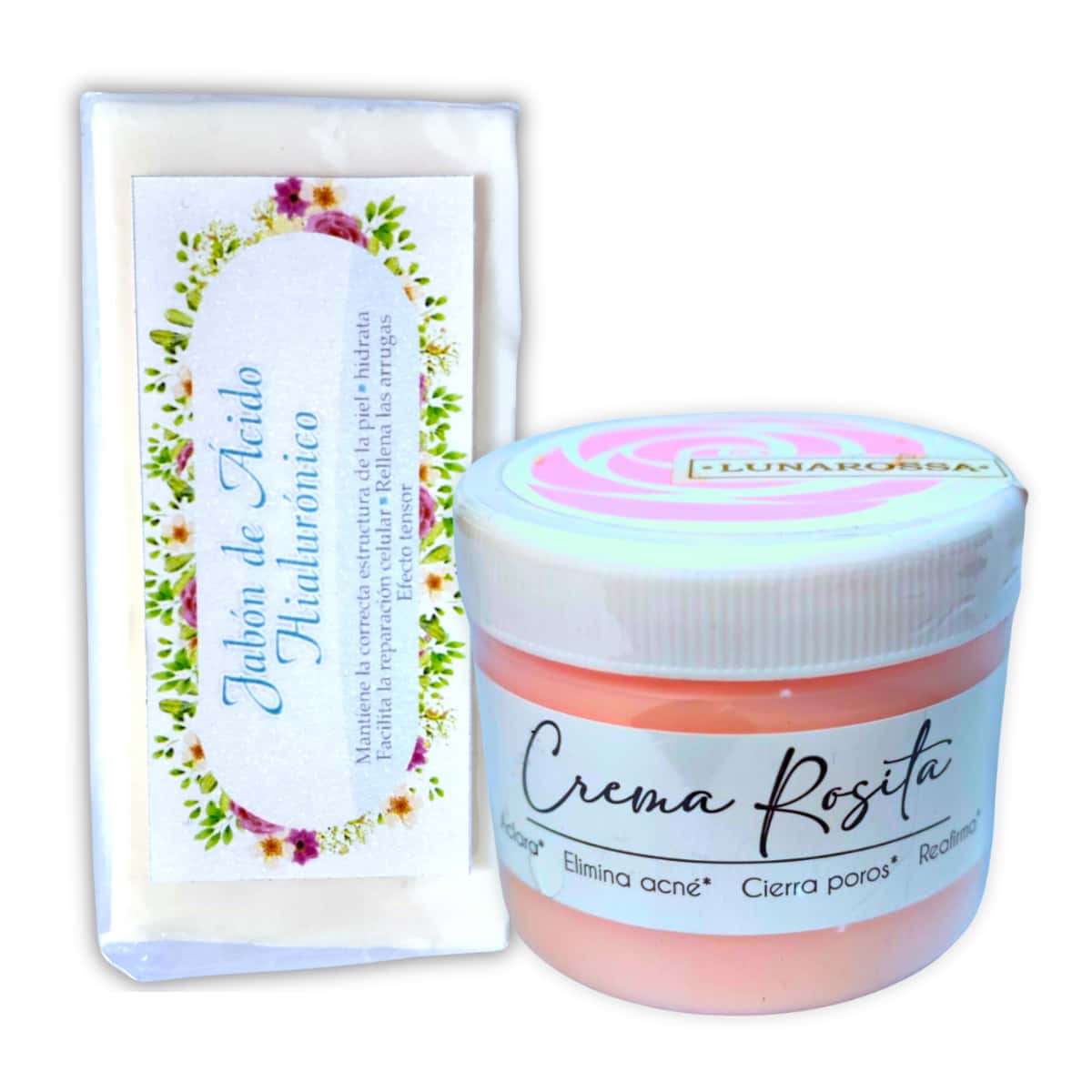 Crema Rosita de Obregón y Jabón Ácido Hialuoónico, Originales Natural Aclarante Antiedad Antiacné - Rosa - Ver 1