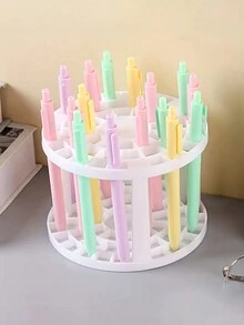 Giá đựng bàn chải tròn sáng tạo. Bút trung tính, ổ cắm bút vẽ, vị trí xốp bảo quản thuận tiện. Hộp đựng bút trang điểm - trắng - Xem 5
