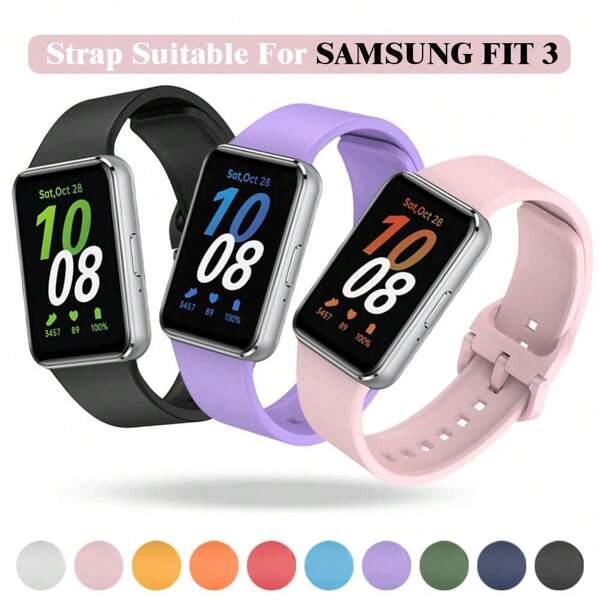 Silicone Sport Strap Compatible With Samsung Galaxy Fit 3 Watch Bracelet Correa Compatible With Samsung Galaxy Fit 3 Replacement Watchbands As A Gift For Students Returning To School