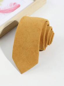 1 件男士休闲纯色天鹅绒柔软厚领带，浅蓝色/米色/粉色/灰色，适合派对、日常、学校、商务装男士领带 - 純色 - 查看 16